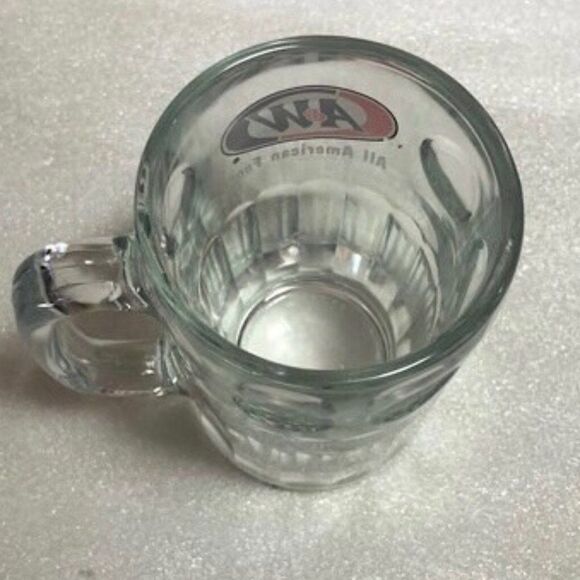 Vintage A&W Root Beer 6"  Thumbprint  Heavy Glass Mug - Picture 3 of 3